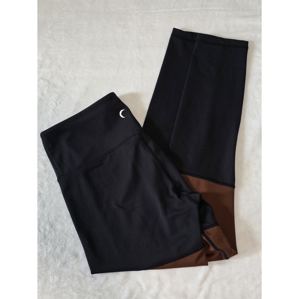 Zyia Active Mocha Block Light N Tight Hi Rise leggings Womens 6-8 black brown